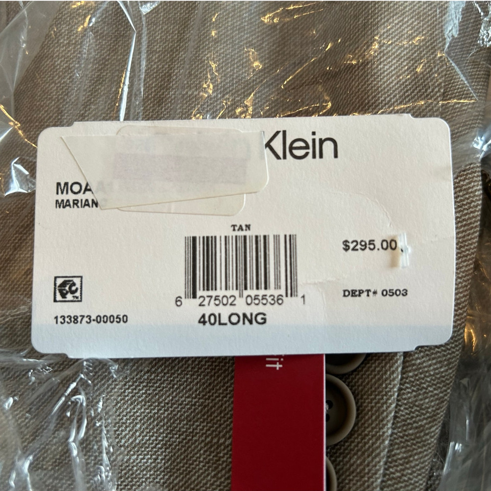NWT Calvin Klein X Slim-Fit Mariano Sport Coat – Tan – Men’s 40L - Picture 5 of 10